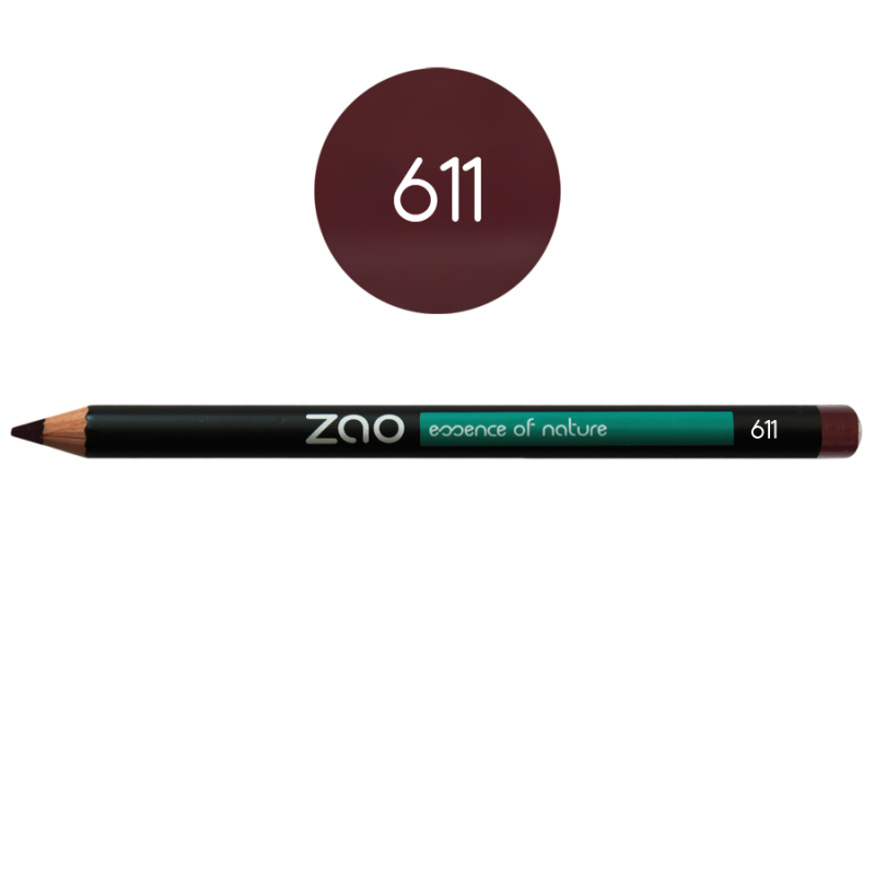 Bio Augen- & Lippenkonturenstift - N° 611, Purpurrot - Zao