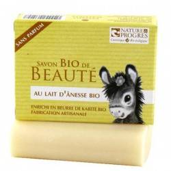 Savon au Lait d'Anesse Bio + Karité Bio - sans parfum - 100g - Cosmo Naturel - Nature & Progrès