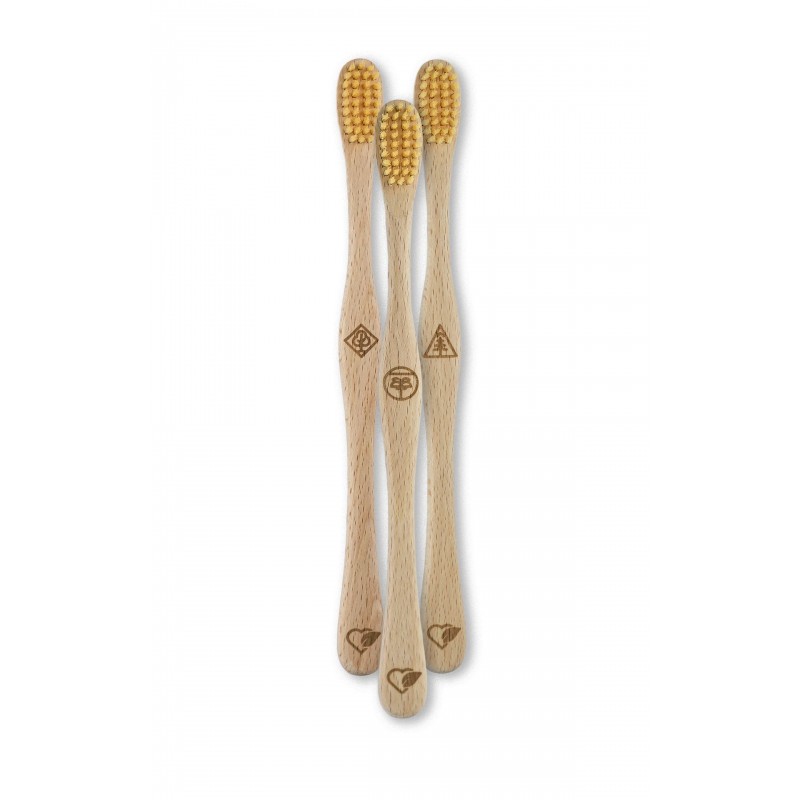 Spazzolino da denti in legno di faggio svizzero, "Latifoglie" Medium-Soft - 1 pezzo - Liebwerk
