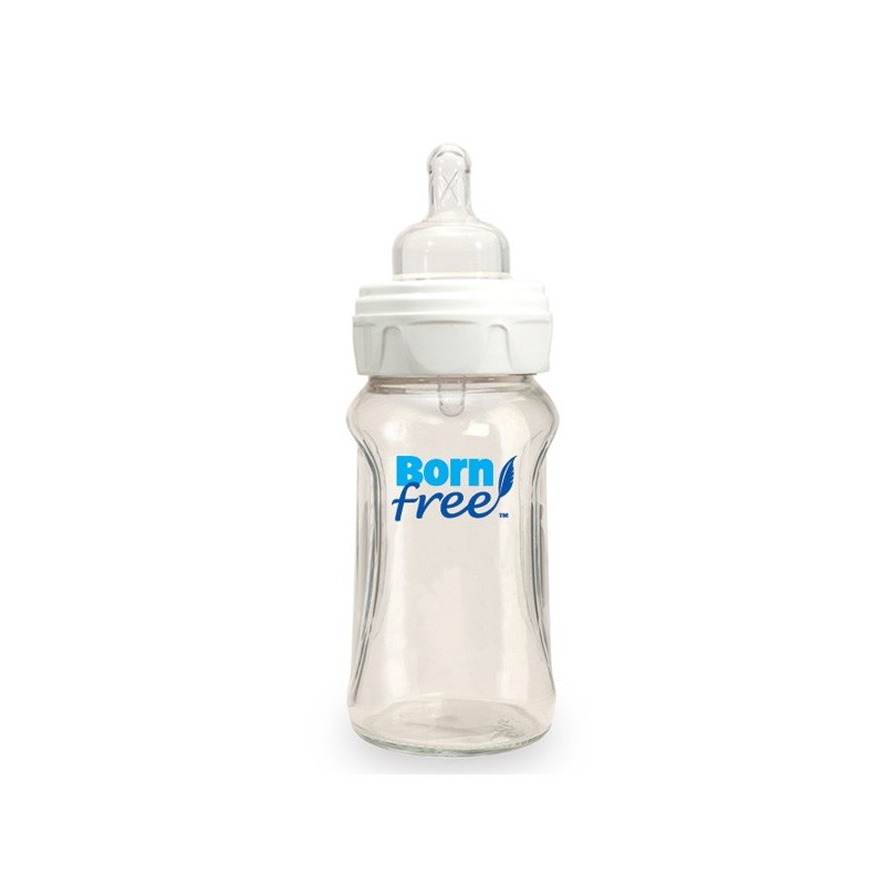 Nährflasche aus Glas mit Anti-Koliken (ohne bisphenol) -160ml - BornFree