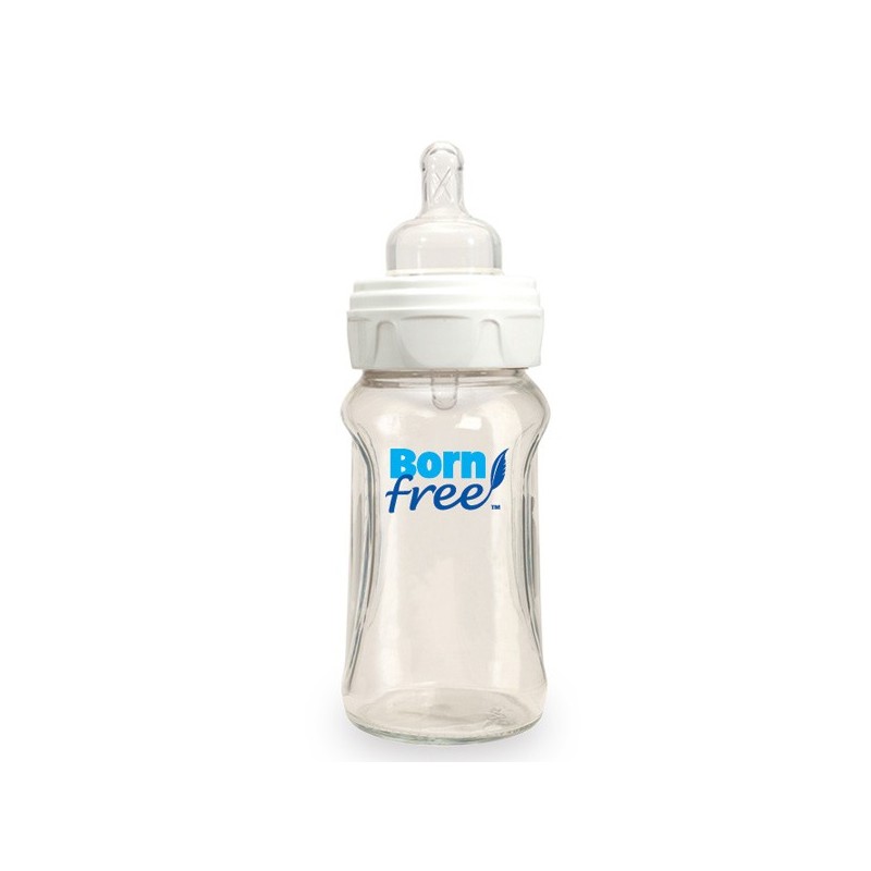 Biberon in vetro con anti-coliche (senza bisphenol) -160ml - BornFree