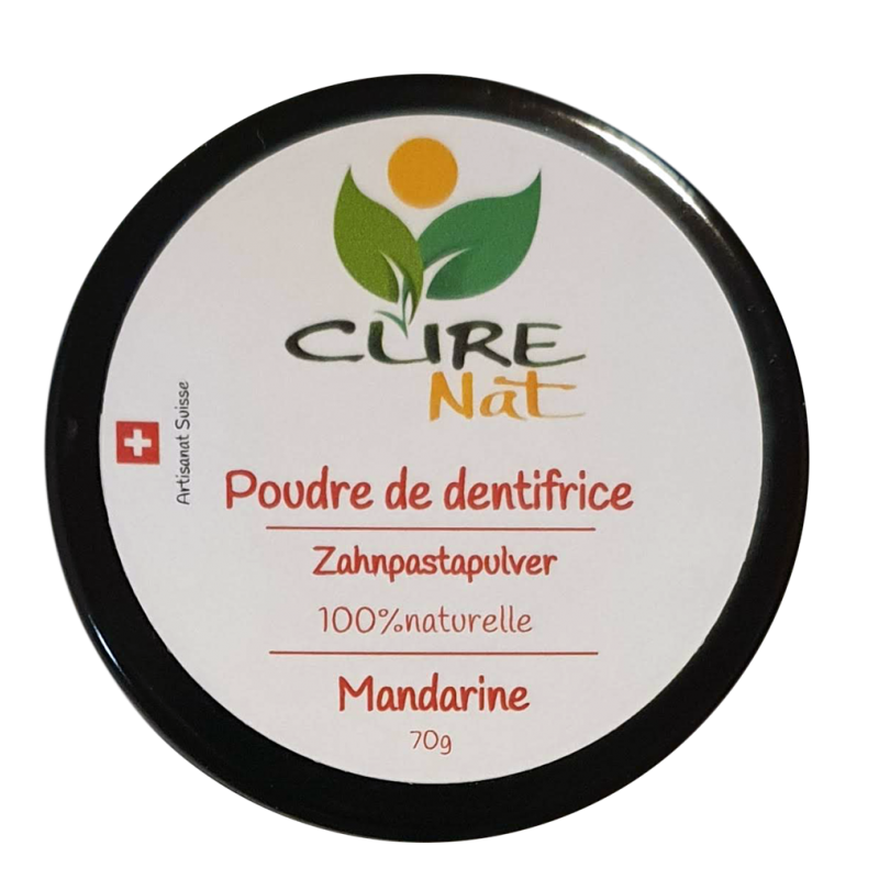 Dentifrice naturel en poudre - Mandarine - 70g - Curenat