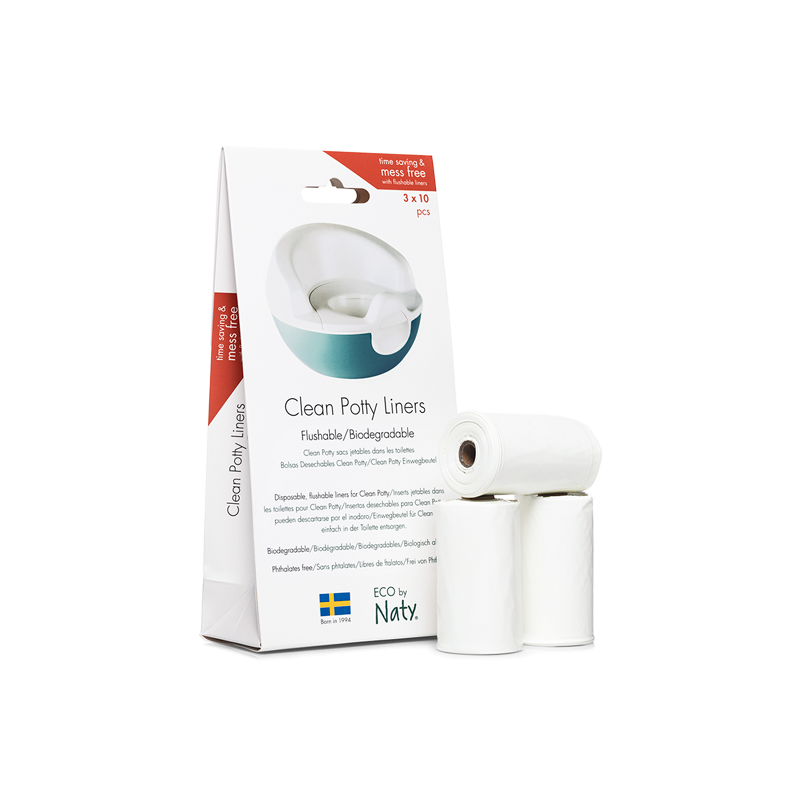 Clean Potty, Sac de rechange biodégradable pour le pot bébé - 3x10 pces - Naty