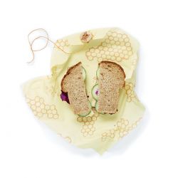 Emballage naturel pour aliment, en coton bio et cire d'abeille - Taille Sandwich (35.5 x 63cm) - Bee's Wrap
