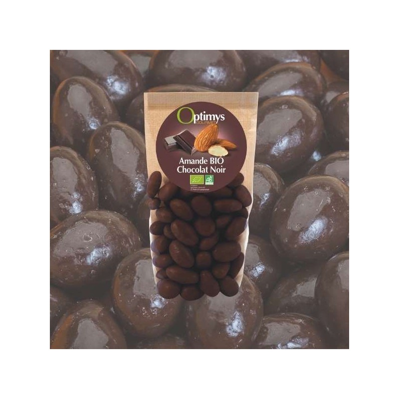 Délice Bio aux amandes enrobés au chocolat noir - 150g - Optimys
