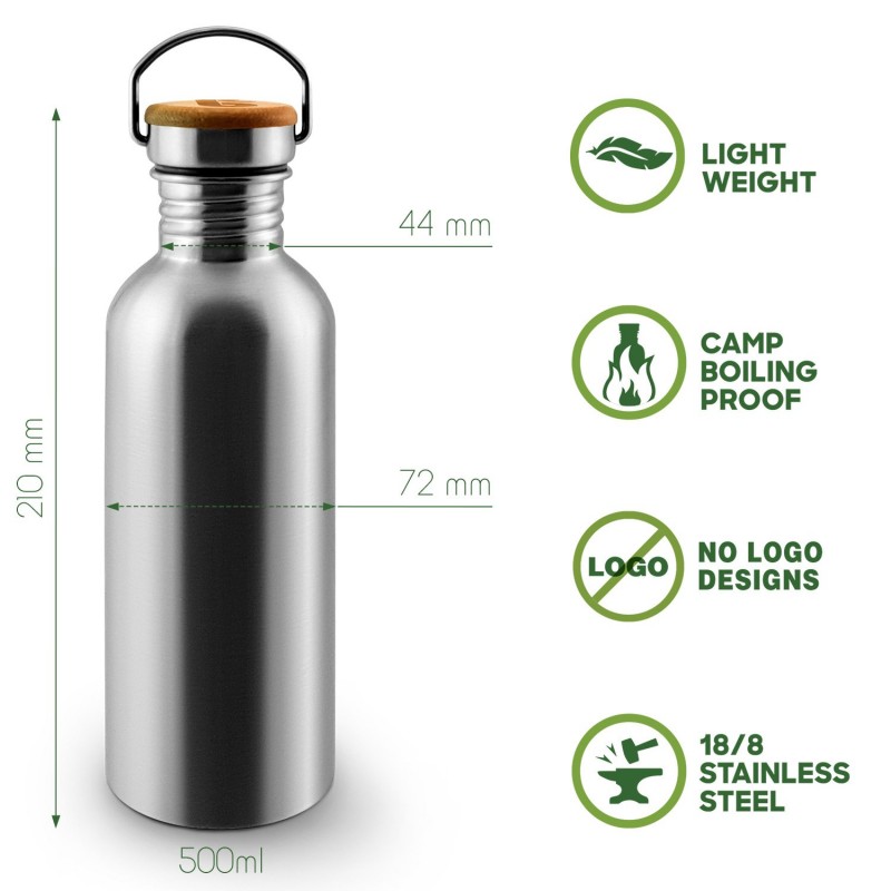 Edelstahlflasche mit Bambusverschluss - MOD - Bambaw