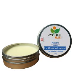 Deodorante biologico in crema con bicarbonato, Neutro, senza profumo - 60g - Curenat
