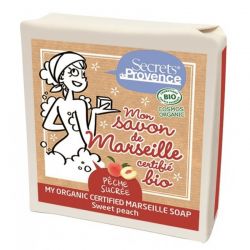 Mon Savon de Marseille BIO, Pêche sucrée - 100g - Secrets de Provence