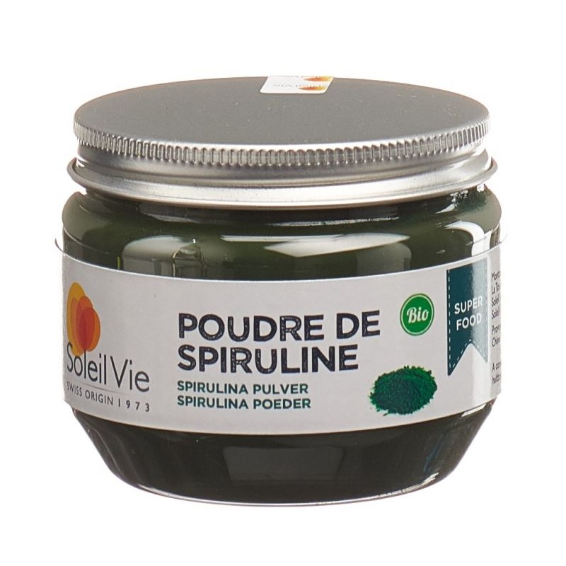 Bio-Spirulina-Pulver, Energie und Stärkungsmittel vielseitig einsetzbar - 130g - Soleil Vie