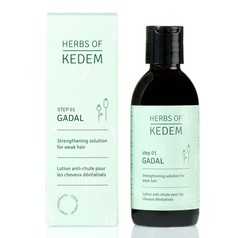 GADAL, Lotion aux plantes contre la chute des cheveux - 250ml - Les Herbes de Kedem