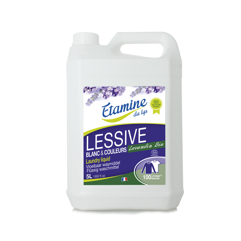 BIO-Waschmittel für Weisses & Buntes - 5L (100 Waschgänge) - Etamine du Lys