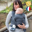 Écharpe de portage bébé en coton BIO - La Classique, unie, Anthracite, 3,60m - NéoBulle