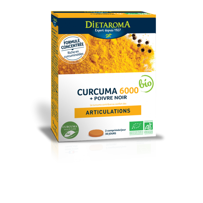 Curcuma 6000 (Curcuma + pepe nero), Comfort articolare - 60 compresse - Dietaroma