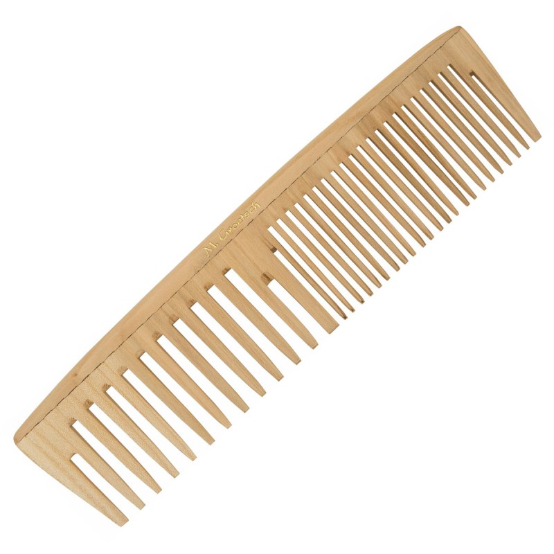 Pettine per capelli fatto a mano in legno di ciliegio con 2 misure di denti - ca. 18cm - Groetsch Kämme