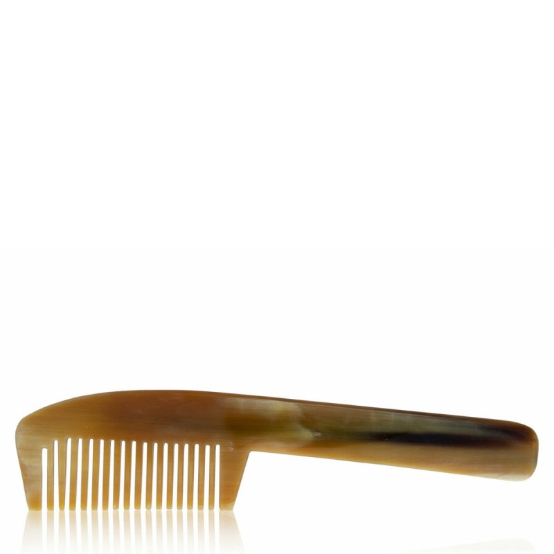 Peigne à barbe artisanal en corne avec manche - env. 12cm - Groetsch Kämme