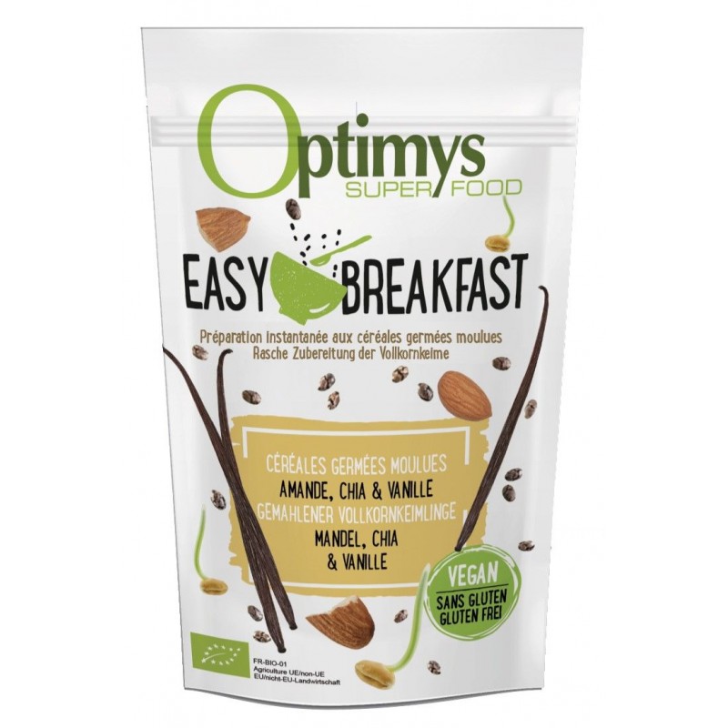 Easy Breakfast (miscela istantanea) - Mandorla, chia, vaniglia Bio - 350g - Optimys