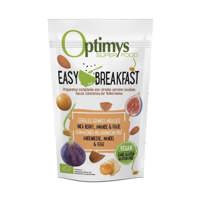 Easy Breakfast (miscela istantanea) - Physalis, mandorla, fico Bio - 350g - Optimys
