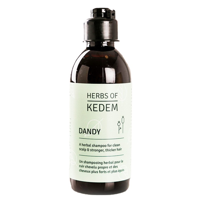 DANDY, shampoo alle erbe per rinforzare i capelli e dare sollievo al cuoio capelluto - 250 ml - Herbs of Kedem